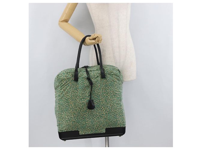 Borsa BOTTEGA VENETA Nylon Pelle Verde Autentica 171524 - vista 24