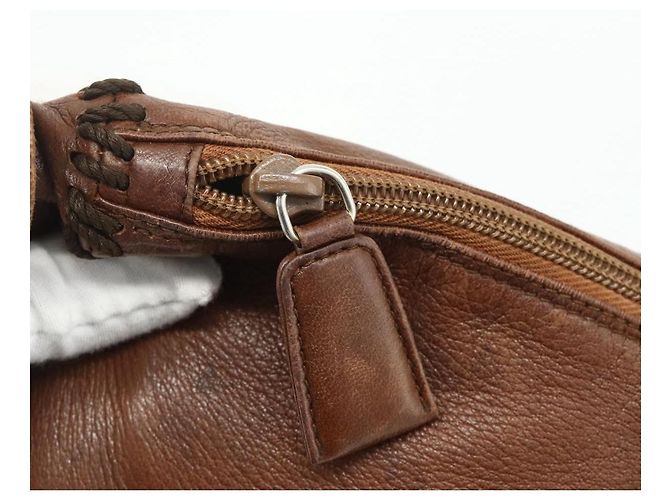 Borsa a Spalla PRADA in Pelle Marrone Oro Auth 177919 D'oro - vista 10