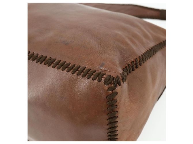 Borsa a Spalla PRADA in Pelle Marrone Oro Auth 177919 D'oro - vista 15