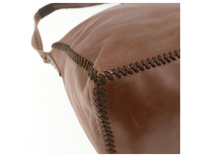 Borsa a Spalla PRADA in Pelle Marrone Oro Auth 177919 D'oro - vista 16