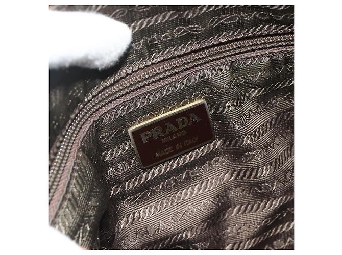 Borsa a Spalla PRADA in Pelle Marrone Oro Auth 177919 D'oro - vista 18