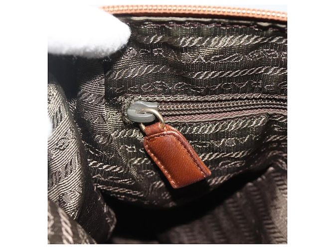Borsa a Spalla PRADA in Pelle Marrone Oro Auth 177919 D'oro - vista 21