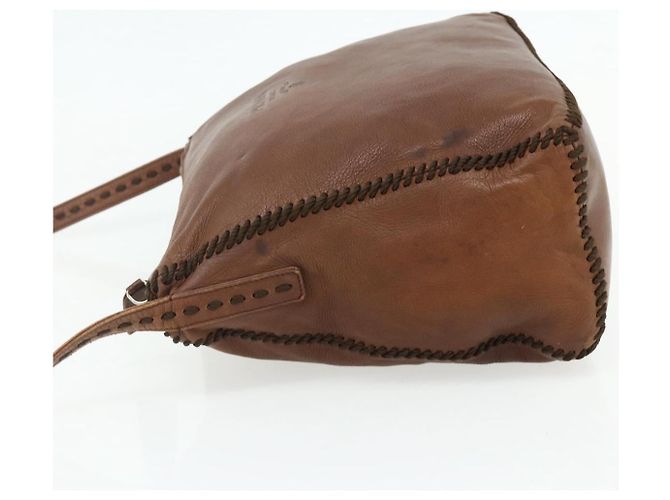 Borsa a Spalla PRADA in Pelle Marrone Oro Auth 177919 D'oro - vista 3
