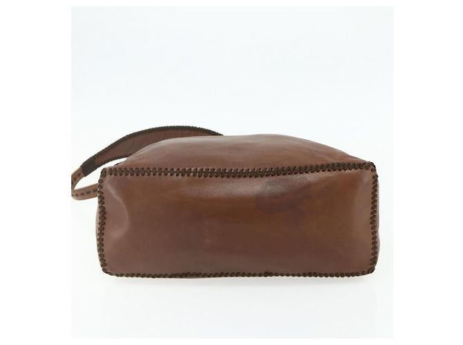 Borsa a Spalla PRADA in Pelle Marrone Oro Auth 177919 D'oro - vista 5