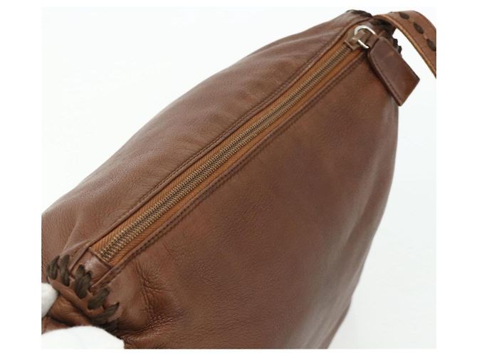 Borsa a Spalla PRADA in Pelle Marrone Oro Auth 177919 D'oro - vista 6