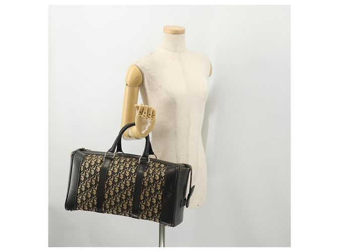 Borsa Boston Christian Dior Trotter Canvas Navy Silver Auth 175624 Argento Blu navy - vista 20