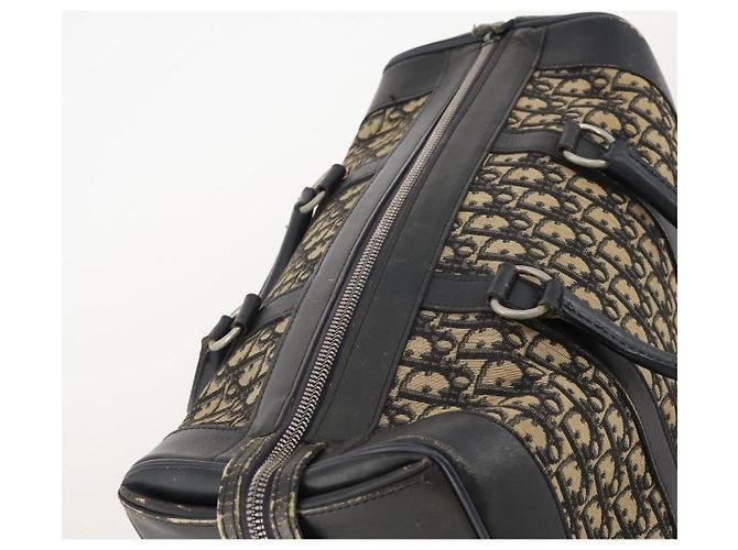 Borsa Boston Christian Dior Trotter Canvas Navy Silver Auth 175624 Argento Blu navy - vista 6