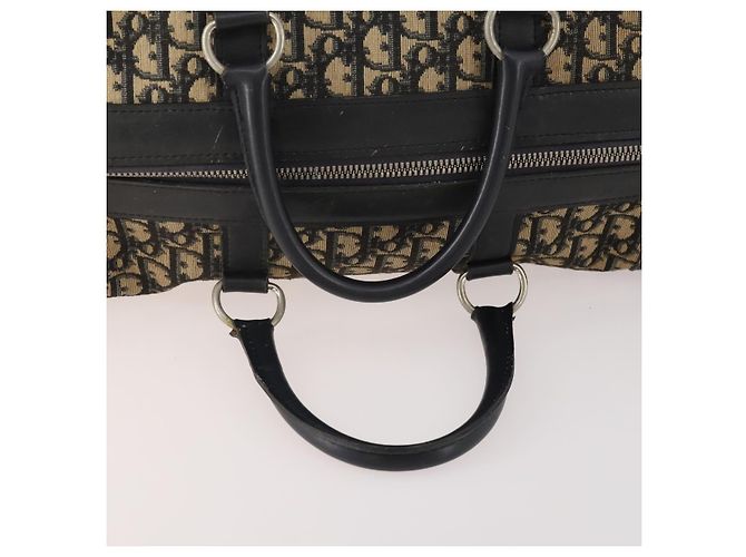Borsa Boston Christian Dior Trotter Canvas Navy Silver Auth 175624 Argento Blu navy - vista 7