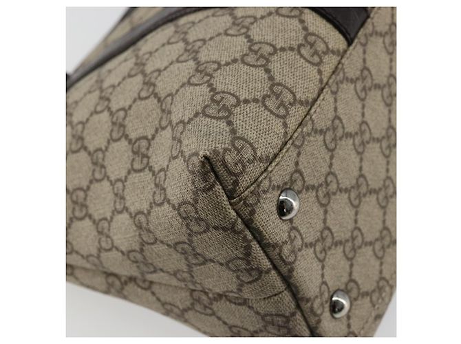 Borsa Tote GUCCI GG Supreme PVC Beige Argento 114595 Auth kk671 - vista 14
