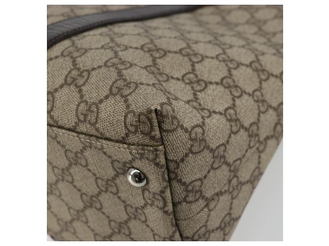 Borsa Tote GUCCI GG Supreme PVC Beige Argento 114595 Auth kk671 - vista 15