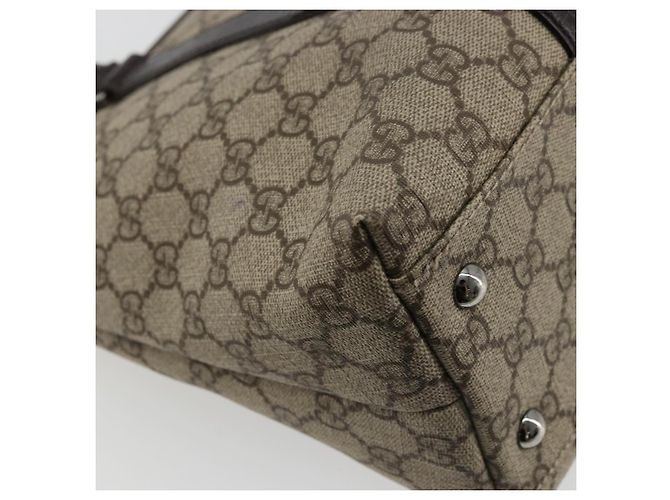 Borsa Tote GUCCI GG Supreme PVC Beige Argento 114595 Auth kk671 - vista 16
