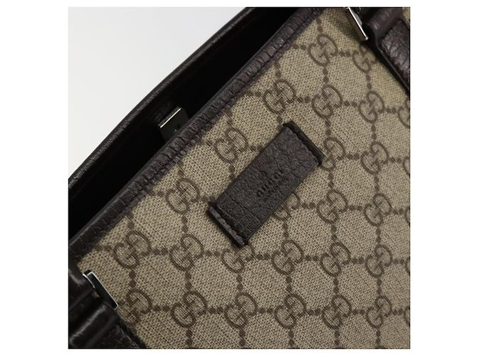 Borsa Tote GUCCI GG Supreme PVC Beige Argento 114595 Auth kk671 - vista 17