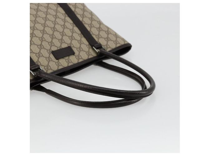 Borsa Tote GUCCI GG Supreme PVC Beige Argento 114595 Auth kk671 - vista 7