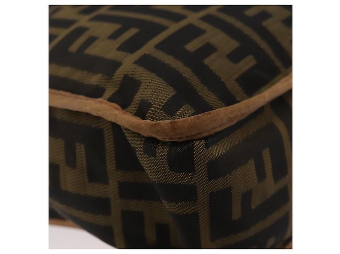 Borsa a Spalla FENDI Zucca Canvas Marrone Nero Autentica bs35004 - vista 14