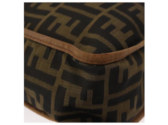 Borsa a Spalla FENDI Zucca Canvas Marrone Nero Autentica bs35004 - vista 15
