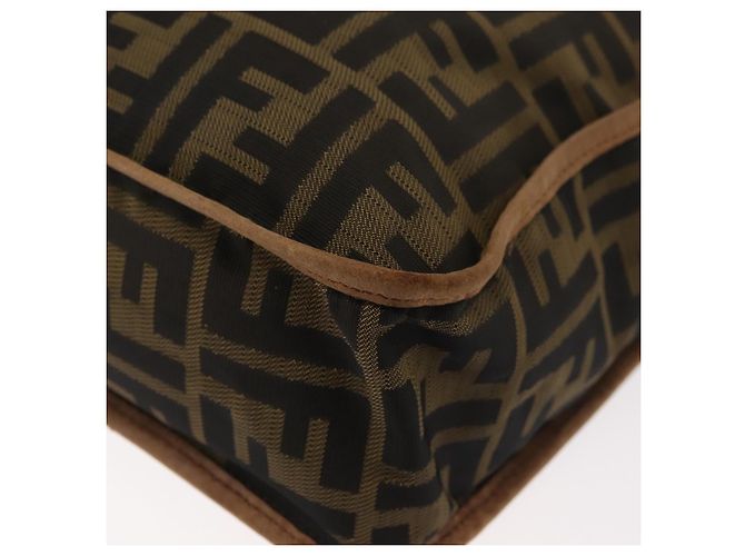Borsa a Spalla FENDI Zucca Canvas Marrone Nero Autentica bs35004 - vista 16