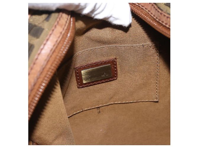 Borsa a Spalla FENDI Zucca Canvas Marrone Nero Autentica bs35004 - vista 19
