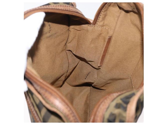 Borsa a Spalla FENDI Zucca Canvas Marrone Nero Autentica bs35004 - vista 21