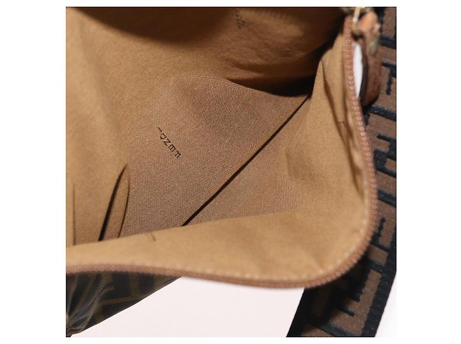 Borsa a Spalla FENDI Zucca Canvas Marrone Nero Autentica bs35004 - vista 22