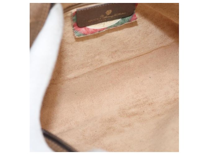 Borsa GUCCI GG Supreme Web Sherry Line PVC Beige Oro 119 02 088 Auth BA12405 D'oro - vista 10