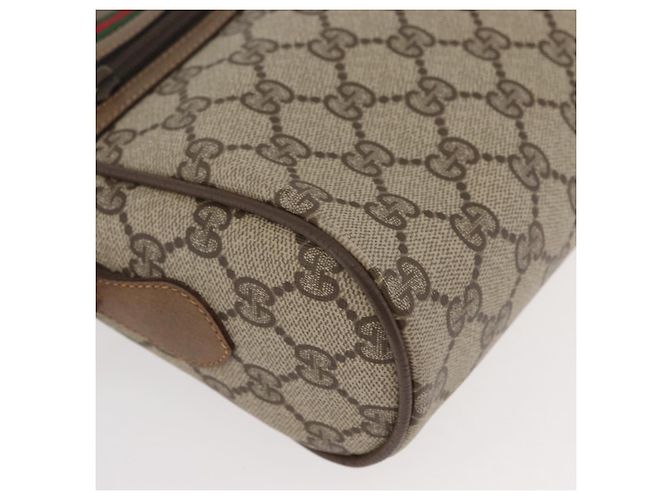 Borsa GUCCI GG Supreme Web Sherry Line PVC Beige Oro 119 02 088 Auth BA12405 D'oro - vista 14