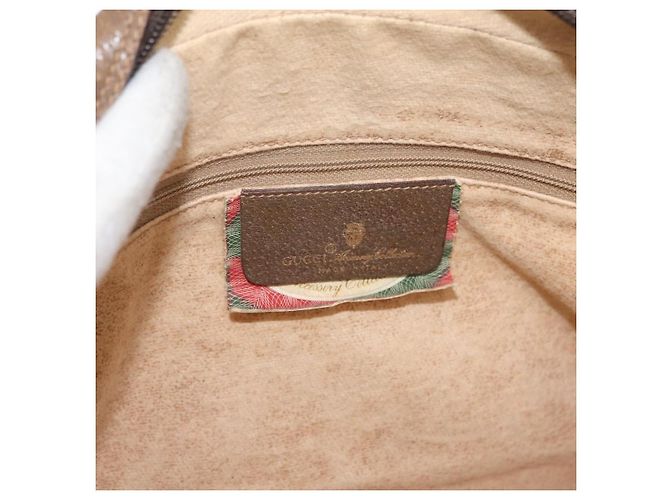Borsa GUCCI GG Supreme Web Sherry Line PVC Beige Oro 119 02 088 Auth BA12405 D'oro - vista 19
