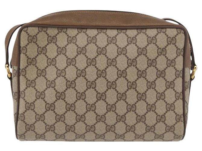 Borsa GUCCI GG Supreme Web Sherry Line PVC Beige Oro 119 02 088 Auth BA12405 D'oro - vista 2