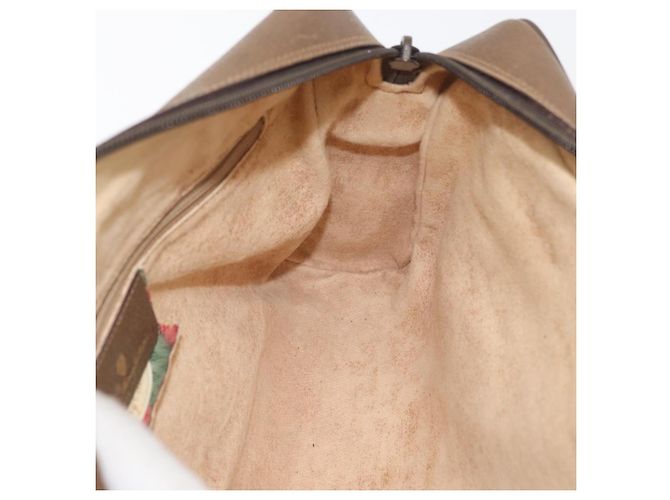 Borsa GUCCI GG Supreme Web Sherry Line PVC Beige Oro 119 02 088 Auth BA12405 D'oro - vista 20