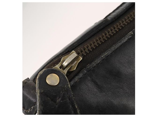 Bolsa Boston GUCCI GG Canvas Web Sherry Line Preta Ouro Auth 175830A Preto Dourado - vista 10