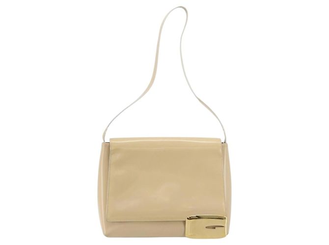 Borsa a Spalla GUCCI in Pelle Vernice Avorio Oro 001 3444 1812 Auth bs34812 - vista 13