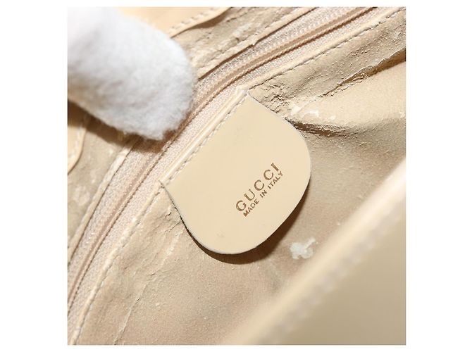 Borsa a Spalla GUCCI in Pelle Vernice Avorio Oro 001 3444 1812 Auth bs34812 - vista 19