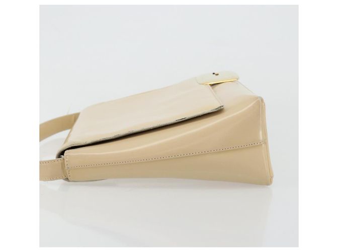 Borsa a Spalla GUCCI in Pelle Vernice Avorio Oro 001 3444 1812 Auth bs34812 - vista 4