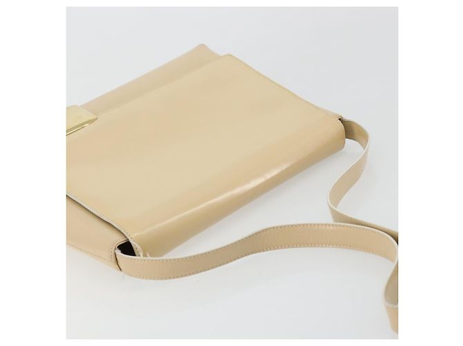Borsa a Spalla GUCCI in Pelle Vernice Avorio Oro 001 3444 1812 Auth bs34812 - vista 6