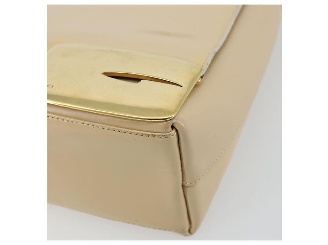 Borsa a Spalla GUCCI in Pelle Vernice Avorio Oro 001 3444 1812 Auth bs34812 - vista 8