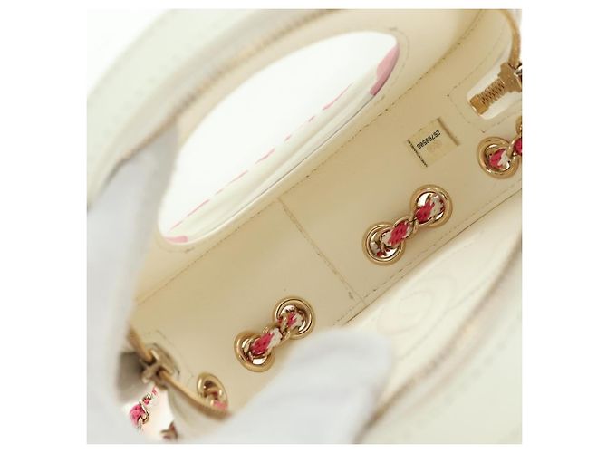 CHANEL Matelasse Cruise Line Chain Bag Pelle Bianco Oro CC Auth 178074SM D'oro - vista 10