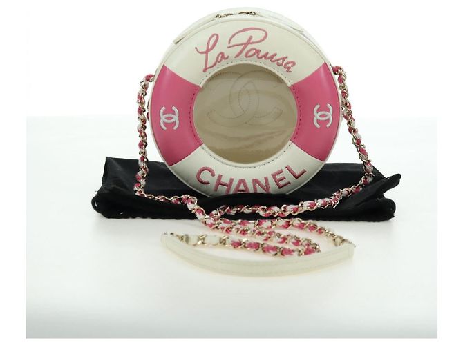 CHANEL Matelasse Cruise Line Chain Bag Pelle Bianco Oro CC Auth 178074SM D'oro - vista 12