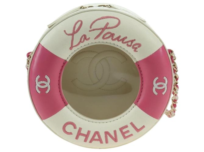 CHANEL Matelasse Cruise Line Chain Bag Pelle Bianco Oro CC Auth 178074SM D'oro - vista 13