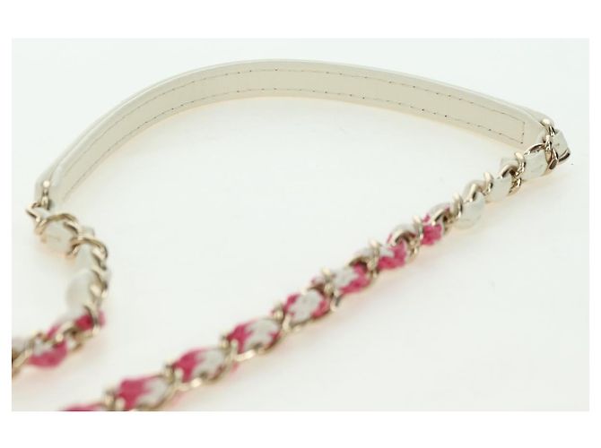 CHANEL Matelasse Cruise Line Chain Bag Pelle Bianco Oro CC Auth 178074SM D'oro - vista 14
