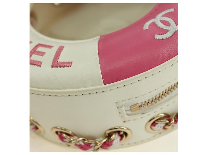 CHANEL Matelasse Cruise Line Chain Bag Pelle Bianco Oro CC Auth 178074SM D'oro - vista 16