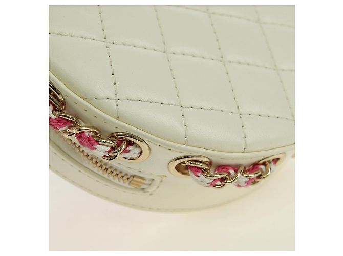 CHANEL Matelasse Cruise Line Chain Bag Pelle Bianco Oro CC Auth 178074SM D'oro - vista 17