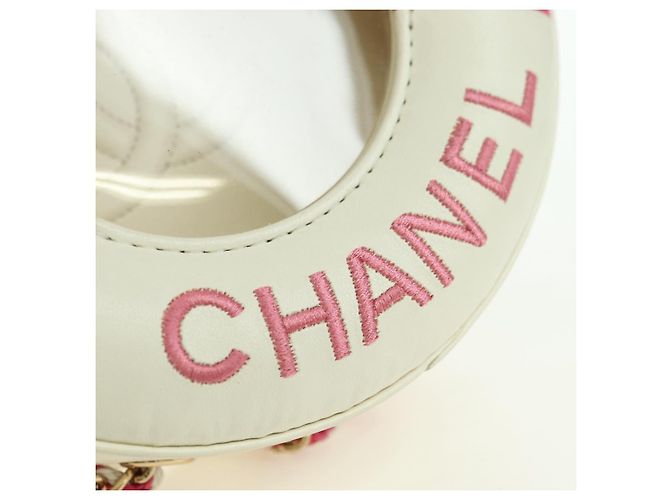 CHANEL Matelasse Cruise Line Chain Bag Pelle Bianco Oro CC Auth 178074SM D'oro - vista 19