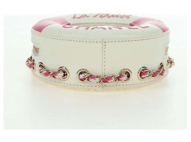 CHANEL Matelasse Cruise Line Chain Bag Pelle Bianco Oro CC Auth 178074SM D'oro - vista 5