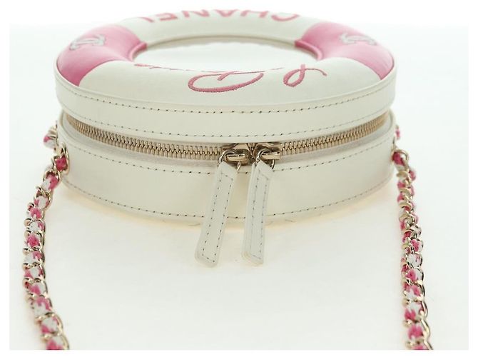 CHANEL Matelasse Cruise Line Chain Bag Pelle Bianco Oro CC Auth 178074SM D'oro - vista 6