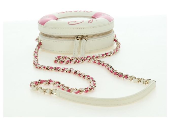 CHANEL Matelasse Cruise Line Chain Bag Pelle Bianco Oro CC Auth 178074SM D'oro - vista 7