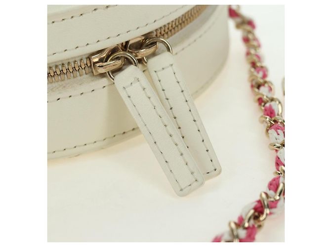 CHANEL Matelasse Cruise Line Chain Bag Pelle Bianco Oro CC Auth 178074SM D'oro - vista 9