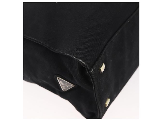 Borsa Tote PRADA in tela nero e oro Auth 176696 D'oro - vista 15