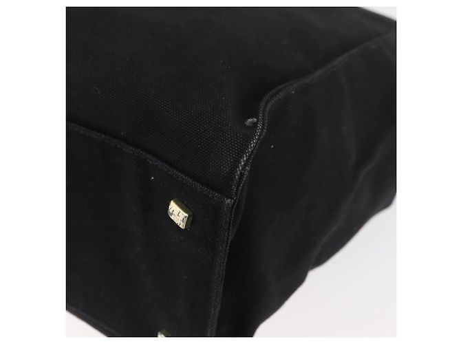 Borsa Tote PRADA in tela nero e oro Auth 176696 D'oro - vista 16