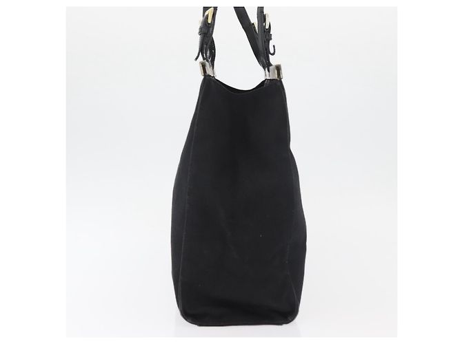 Borsa Tote PRADA in tela nero e oro Auth 176696 D'oro - vista 3