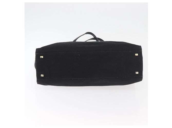 Borsa Tote PRADA in tela nero e oro Auth 176696 D'oro - vista 5