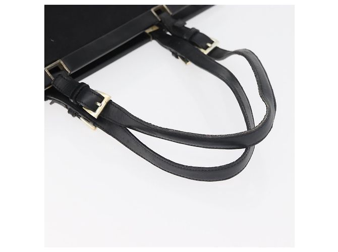 Borsa Tote PRADA in tela nero e oro Auth 176696 D'oro - vista 7